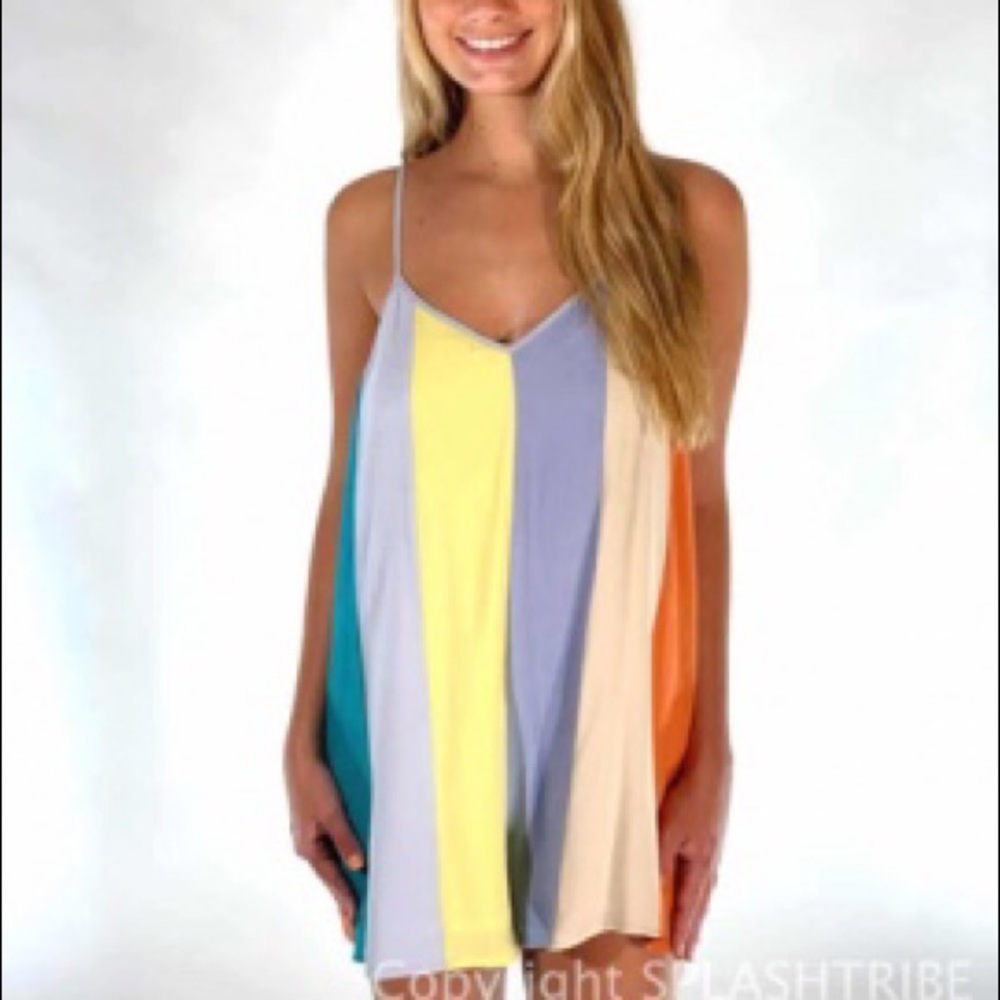 NWT Storia rainbow striped romper/jumper